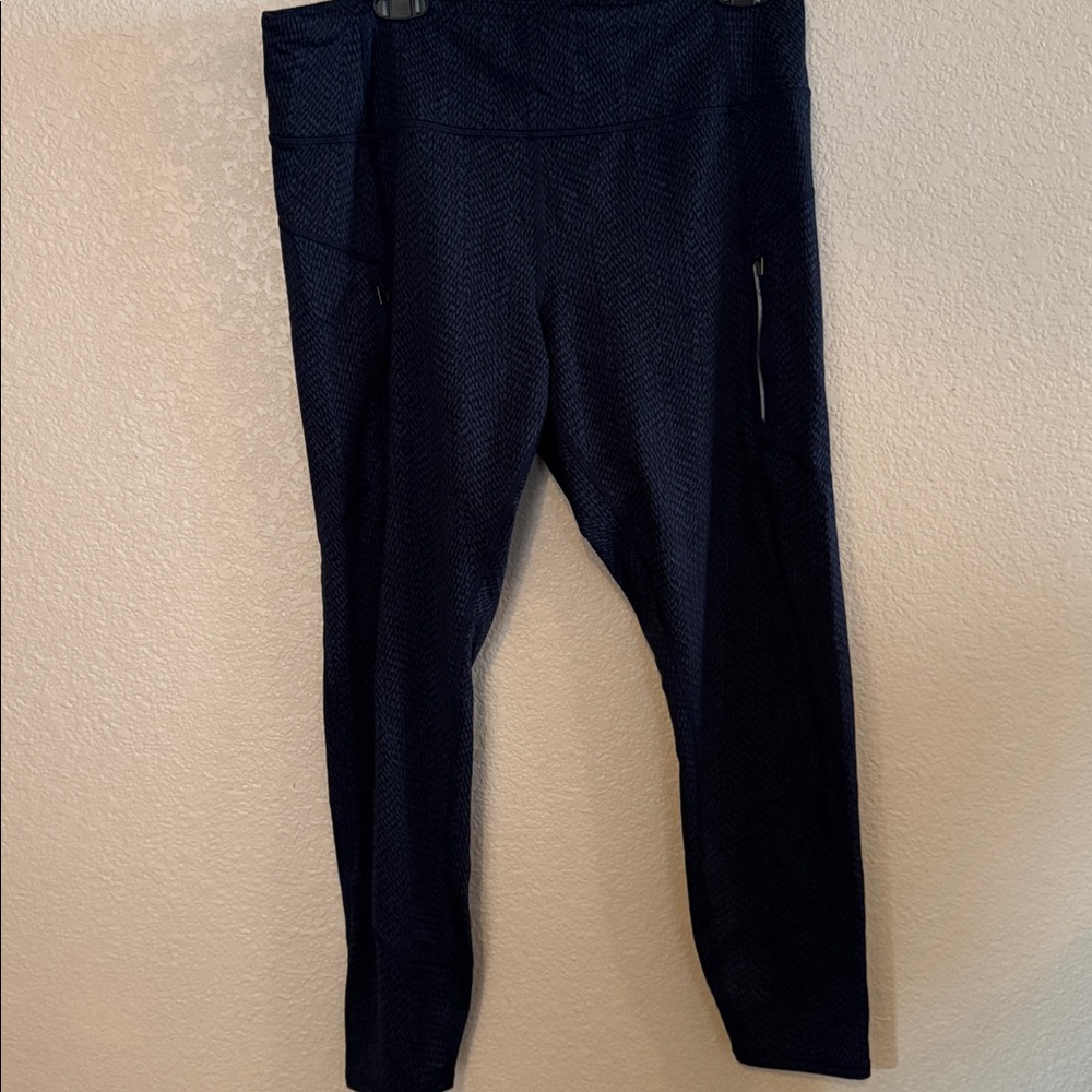 Athleta Blue Textured Leggings